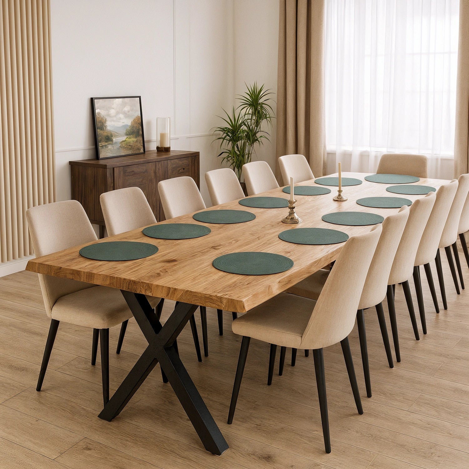 Masa din stejar model rustic - 12 persoane -260x100x4cm