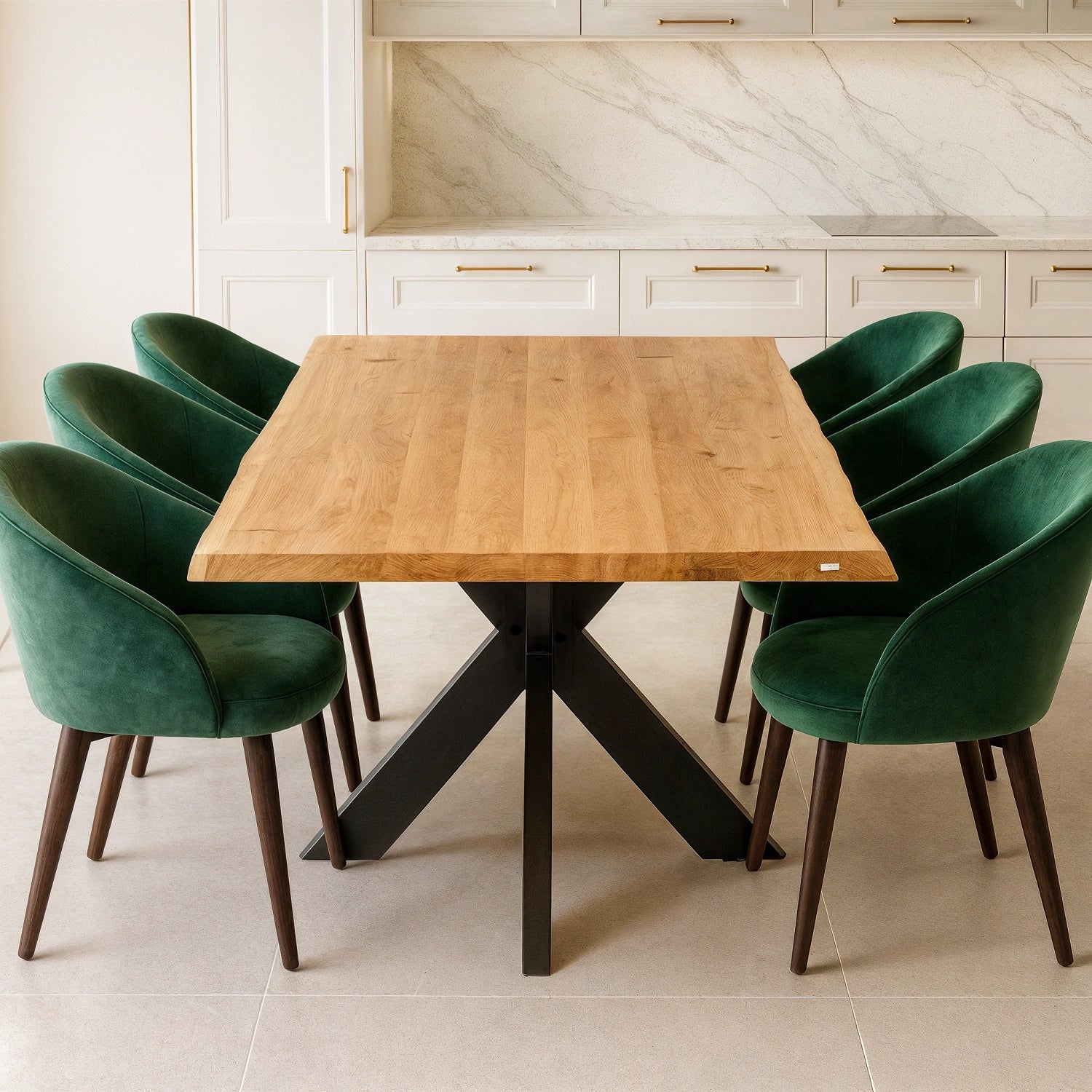 Stół drewniany z litego dębu 180×85 cm – Stół do jadalni dla 6 osób | Reelken