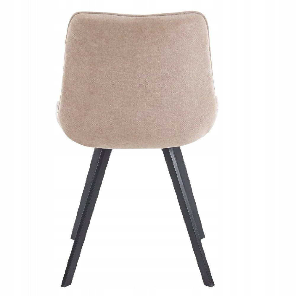Scaun tapitat, catifea cappucino matlasata, stil loft/modern glamour, picioare metalice negre mate - Reelken