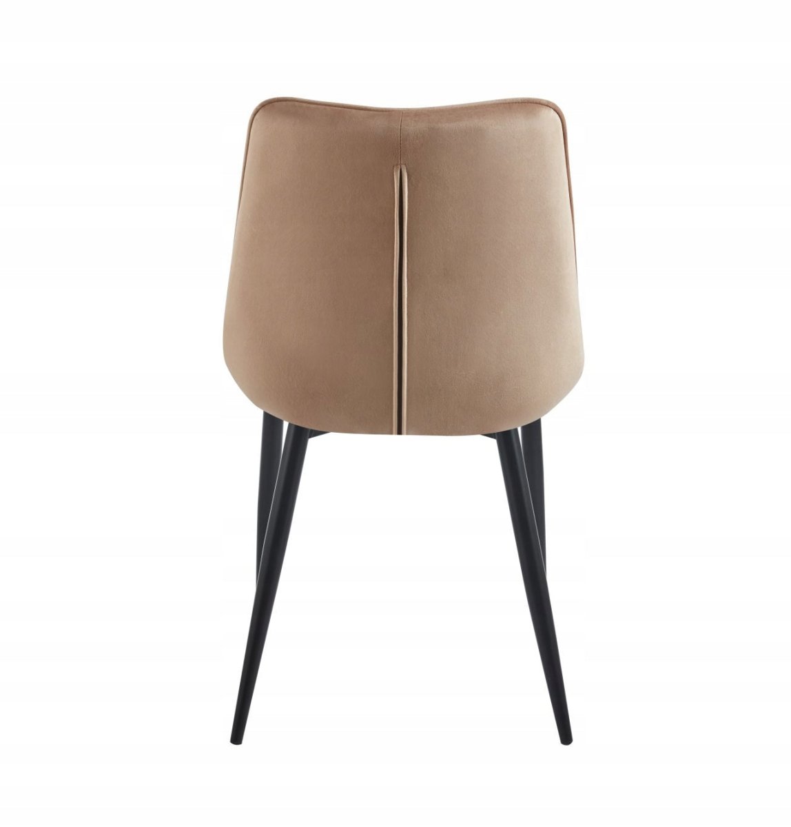 Scaun tapițat , catifea/welur cappuccino, picioare metalice negre, 45x44x89 cm, înălțime șezut 49 cm - Reelken