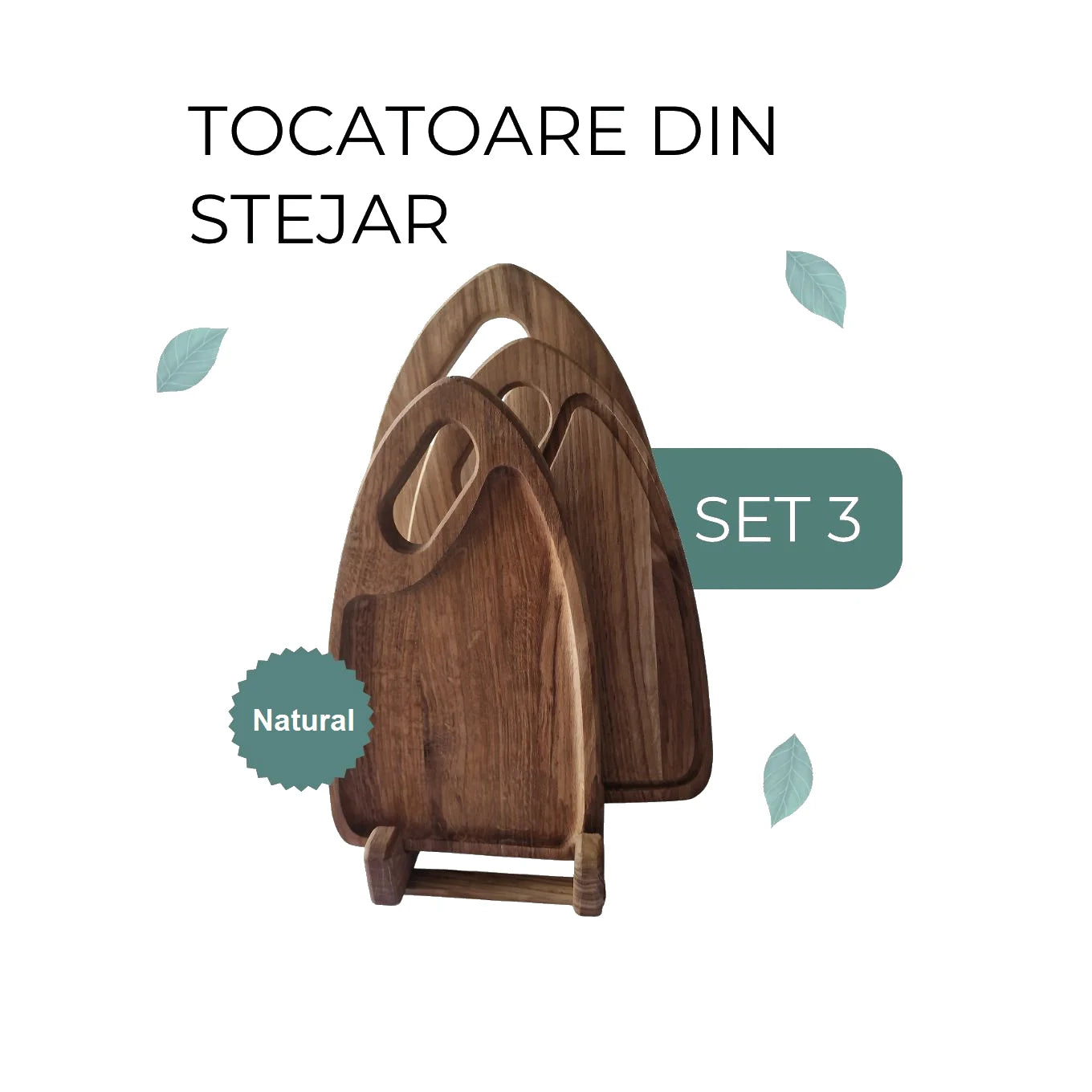 Set 3 tocatoare din stejar