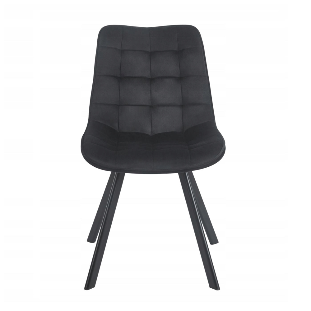Scaun rotativ, catifea velvet negru (Riviera 100), rotatie 180° cu revenire automata, picioare metalice negre, 86 cm