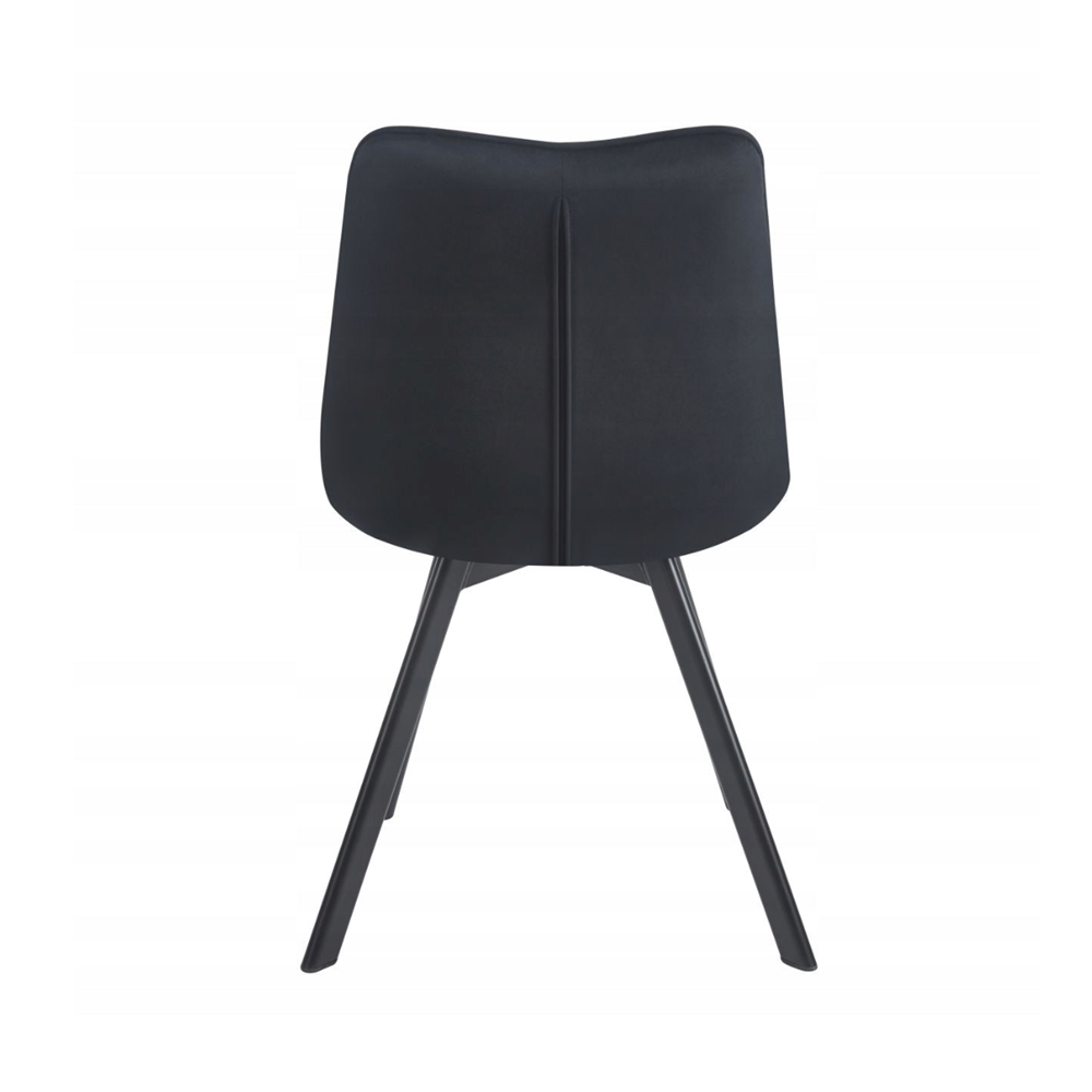 Scaun rotativ, catifea velvet negru (Riviera 100), rotatie 180° cu revenire automata, picioare metalice negre, 86 cm