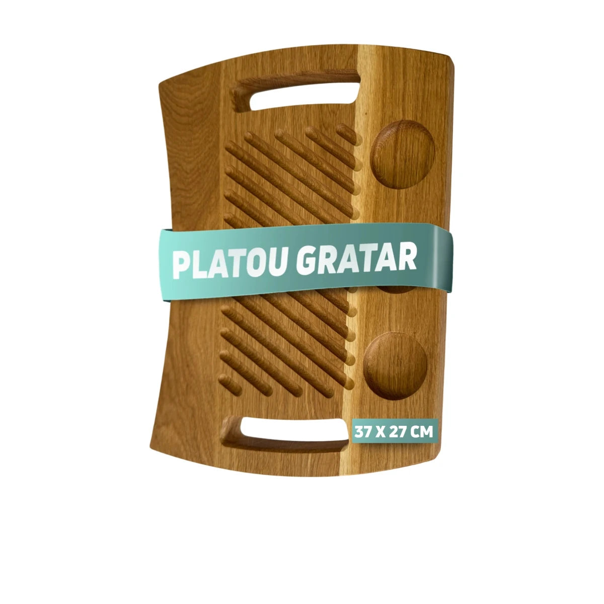 Suport din lemn de stejar pentru servire fripturi si gratar – platou rustic 37x27 cm - Reelken