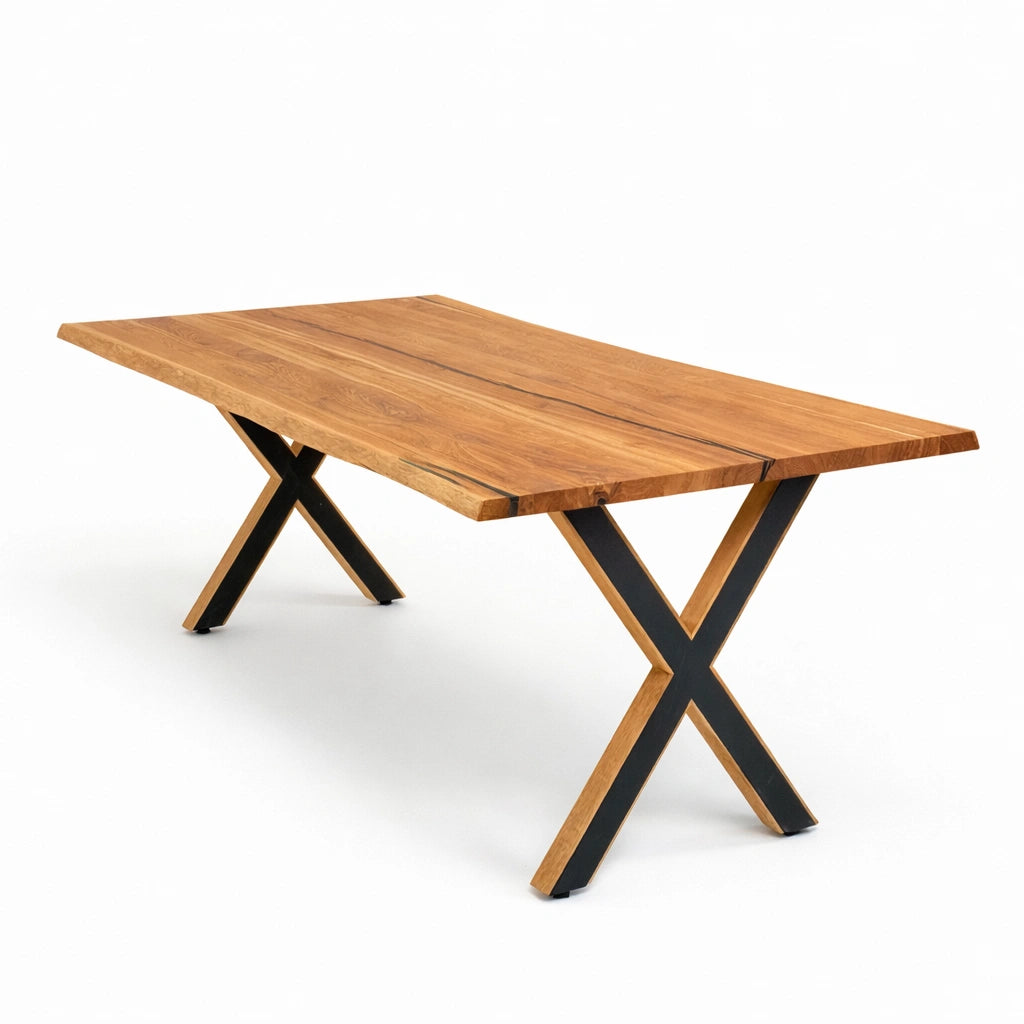 Masa din stejar cu rasina – model rustic pentru 10 persoane – 240x100x4 cm