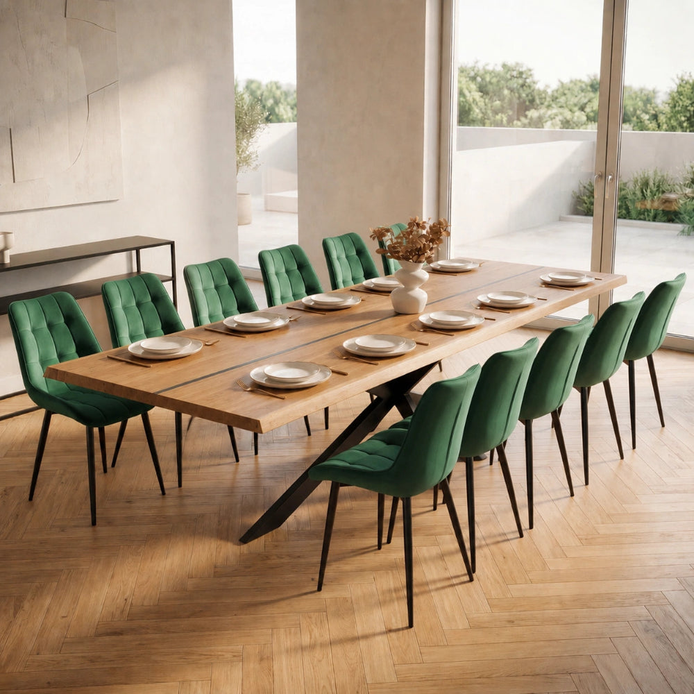 Masa din stejar cu rasina – model rustic pentru 10 persoane – 220x100x4 cm