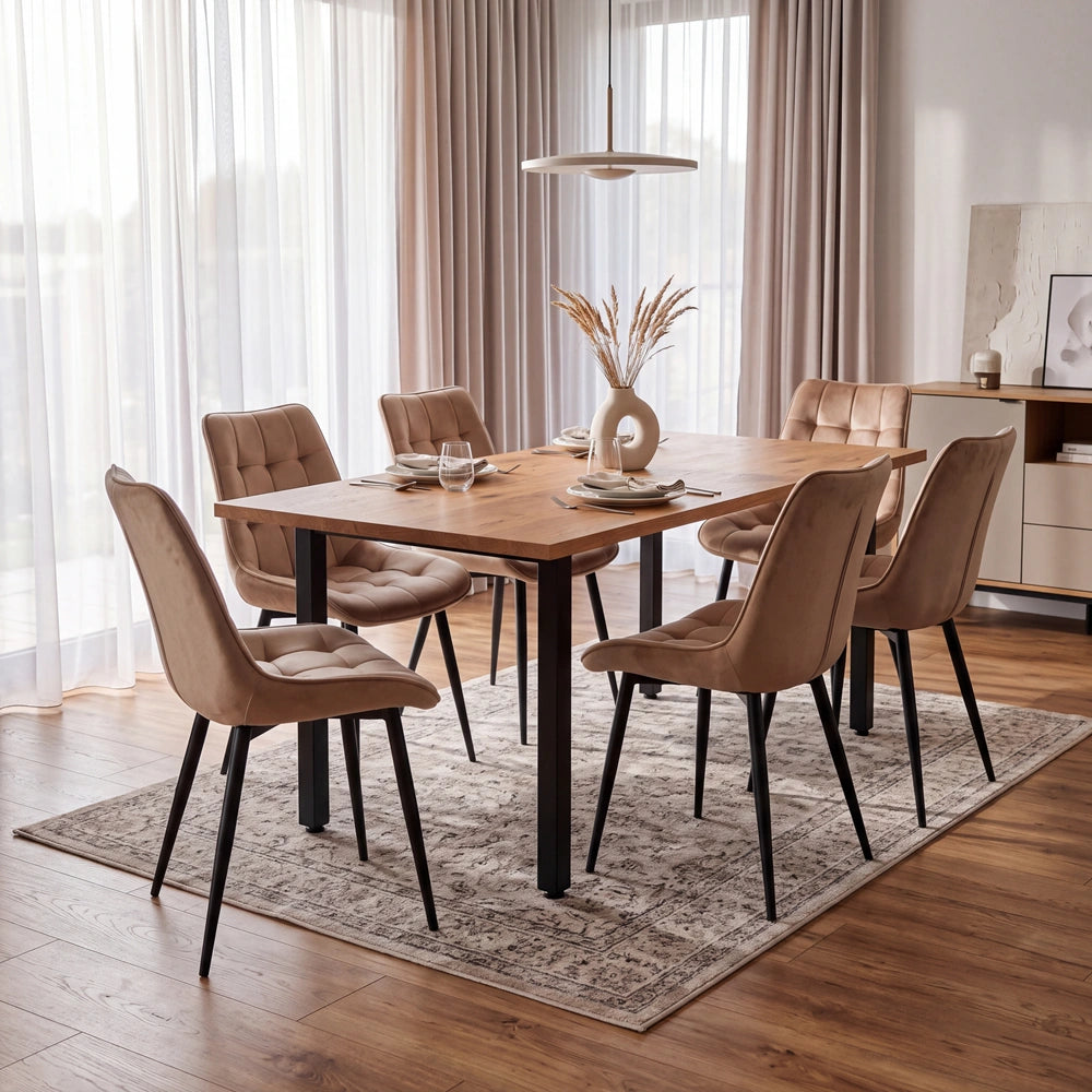 Masa din stejar model clasic - 6 persoane - 160x80x2,6cm