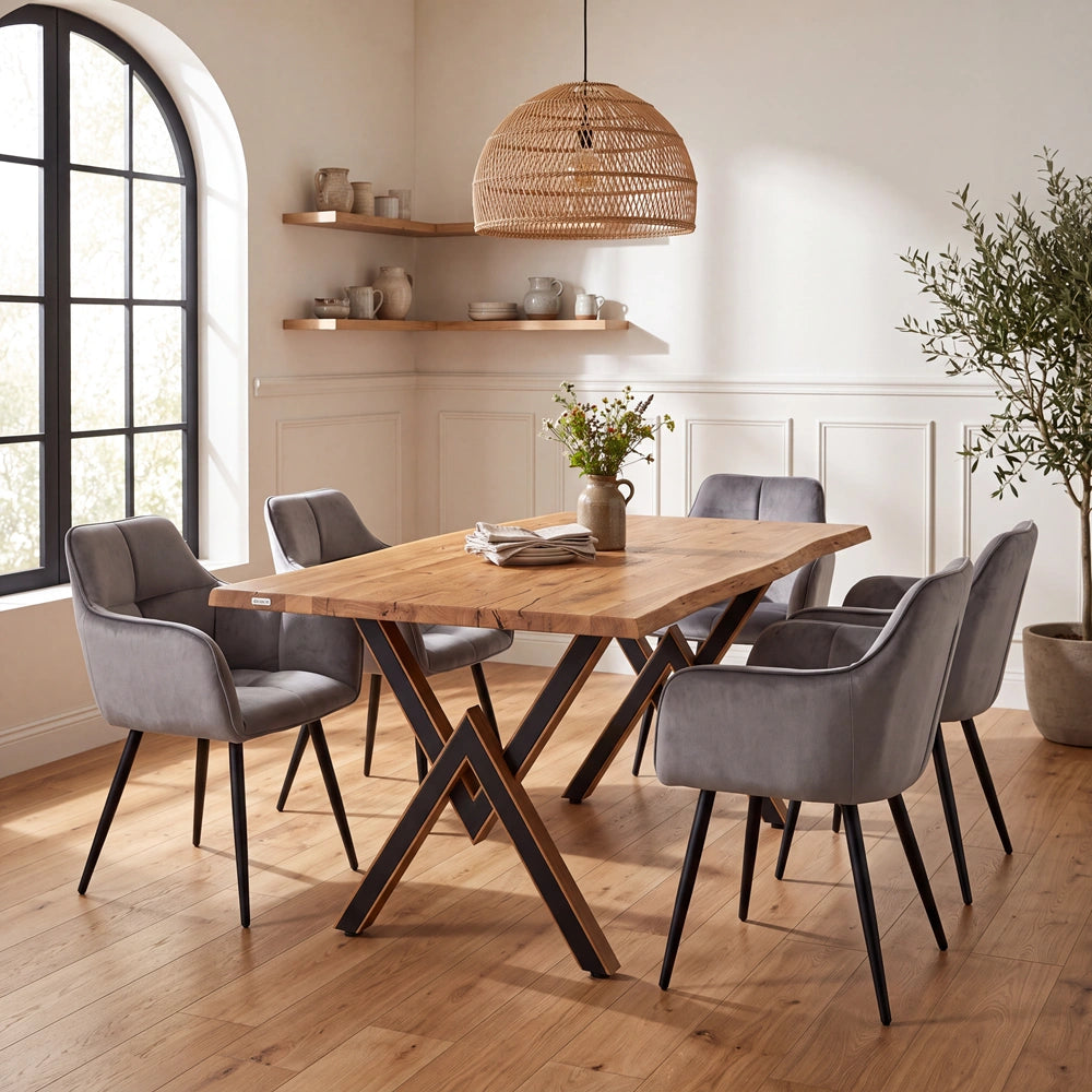 Masa din stejar model rustic - 4 persoane -120x70x4