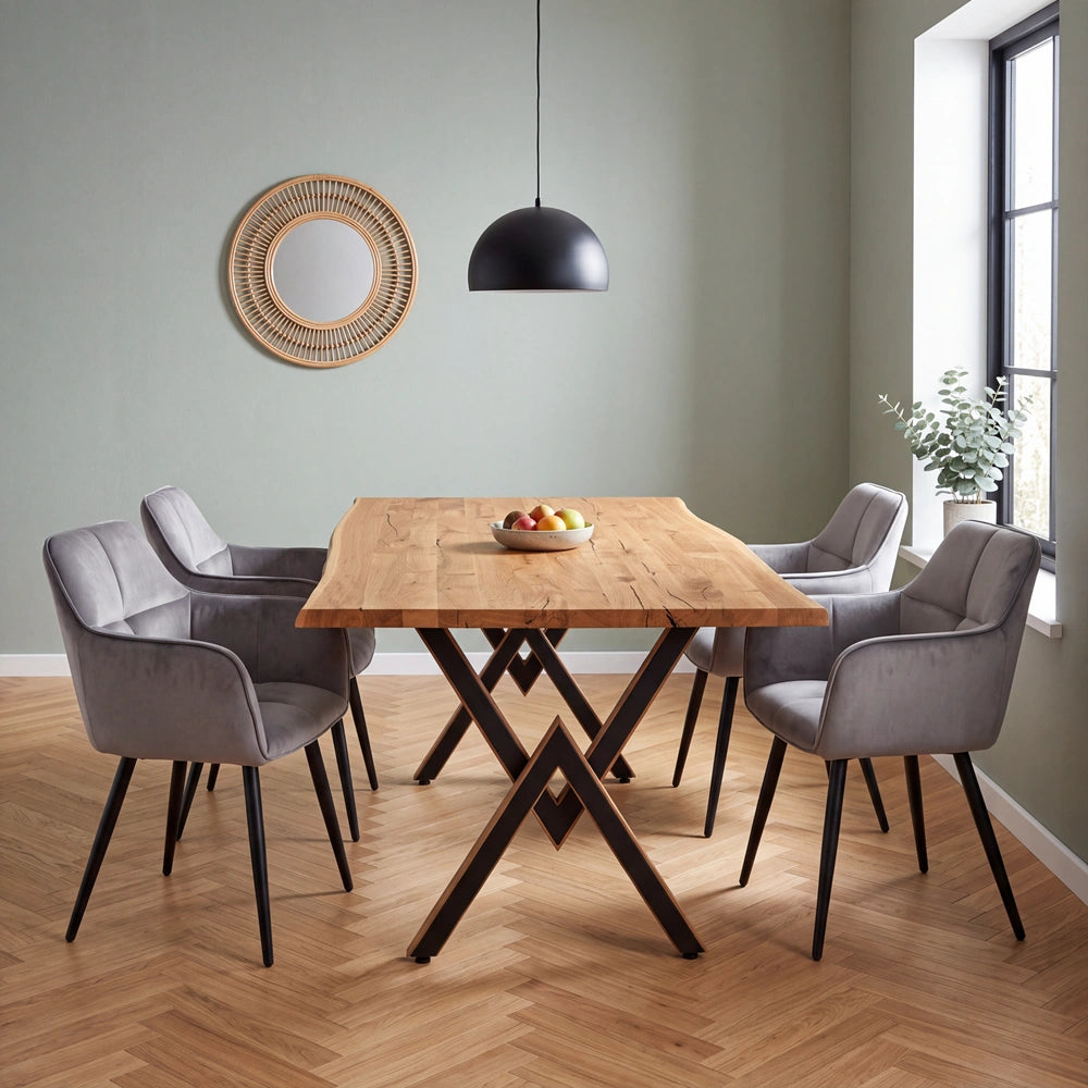 Masa din stejar model rustic - 4 persoane -120x70x4