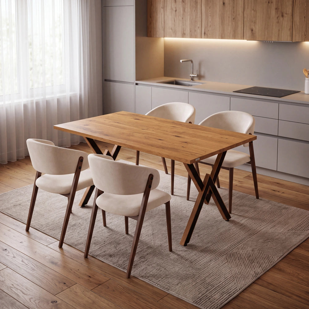 Masa din stejar model clasic - 4 persone -120x70x2,6cm