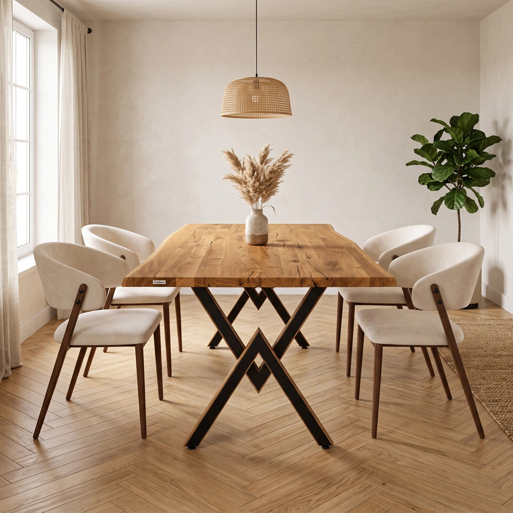 Masa din stejar model rustic - 4 persoane -120x70x4 cm