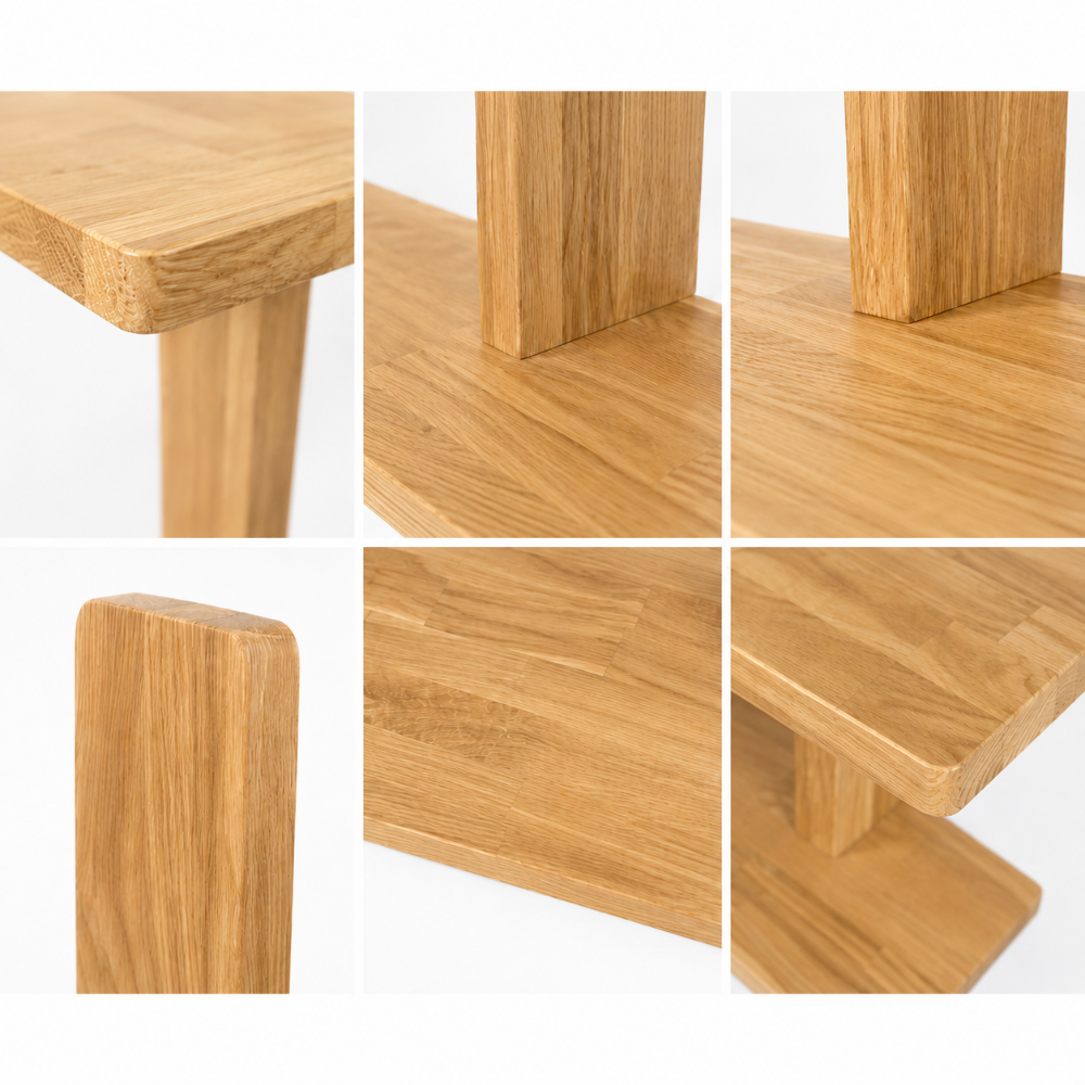 Etajera Matrix din lemn de stejar masiv - 80x70x2 cm