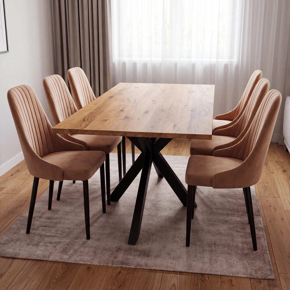 Masa din stejar model clasic - 6 persoane - 180x85x2,6cm