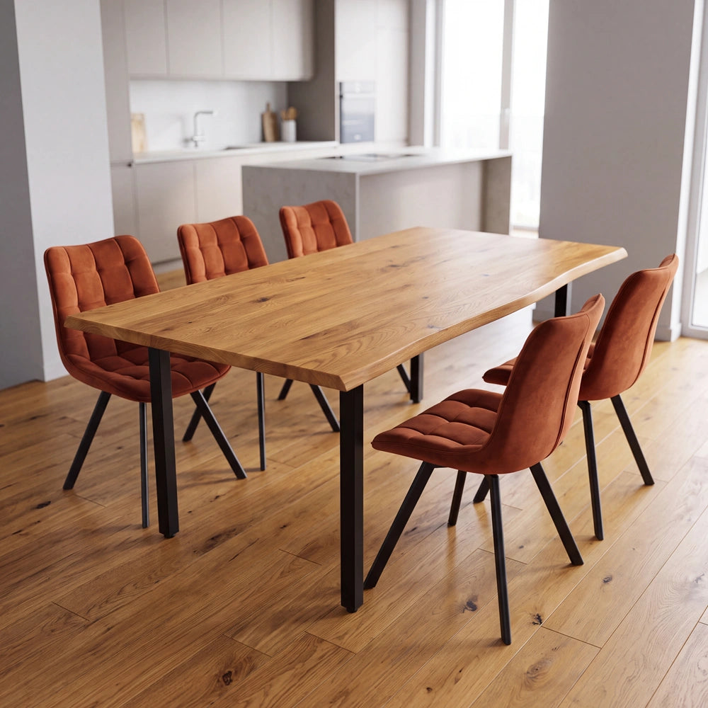 Masa din stejar model rustic - 6 persoane - 180x85x4 cm