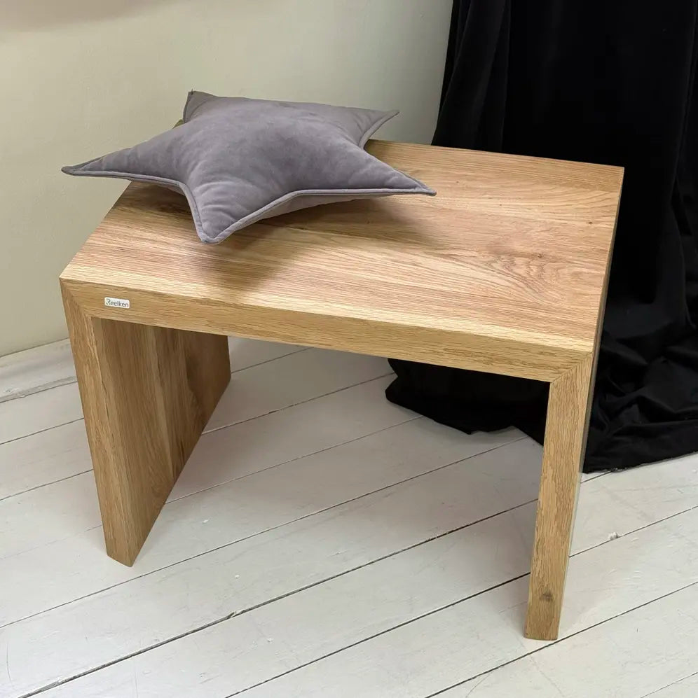 Bancuta din lemn masiv de stejar 100x45x40 cm – margini rustice, finisaj cu ulei natural