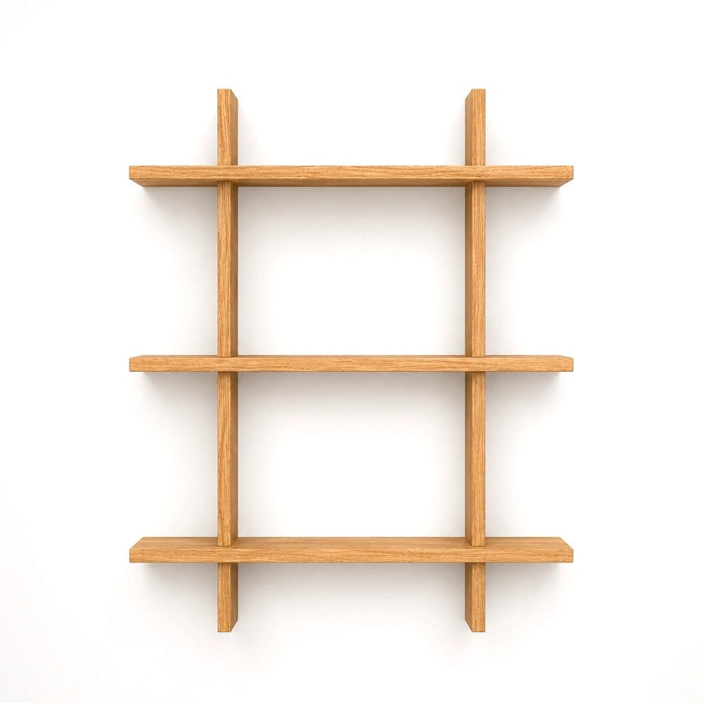 Etajera matrix din lemn de stejar masiv - 80x106x2 cm