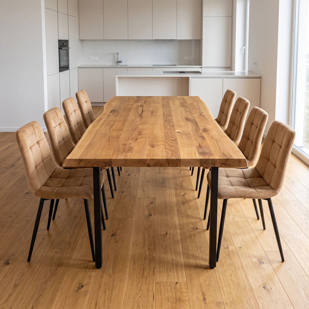 Masa din stejar model rustic - 8 persoane - 200x100x4cm