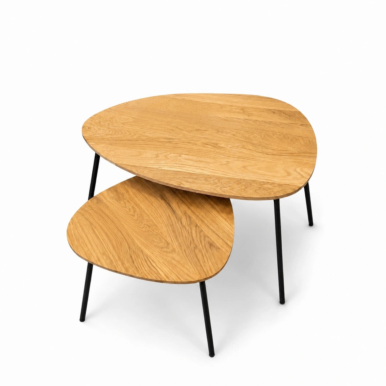 Masuta ovala de cafea din stejar masiv – 59,5x80x2,6 cm