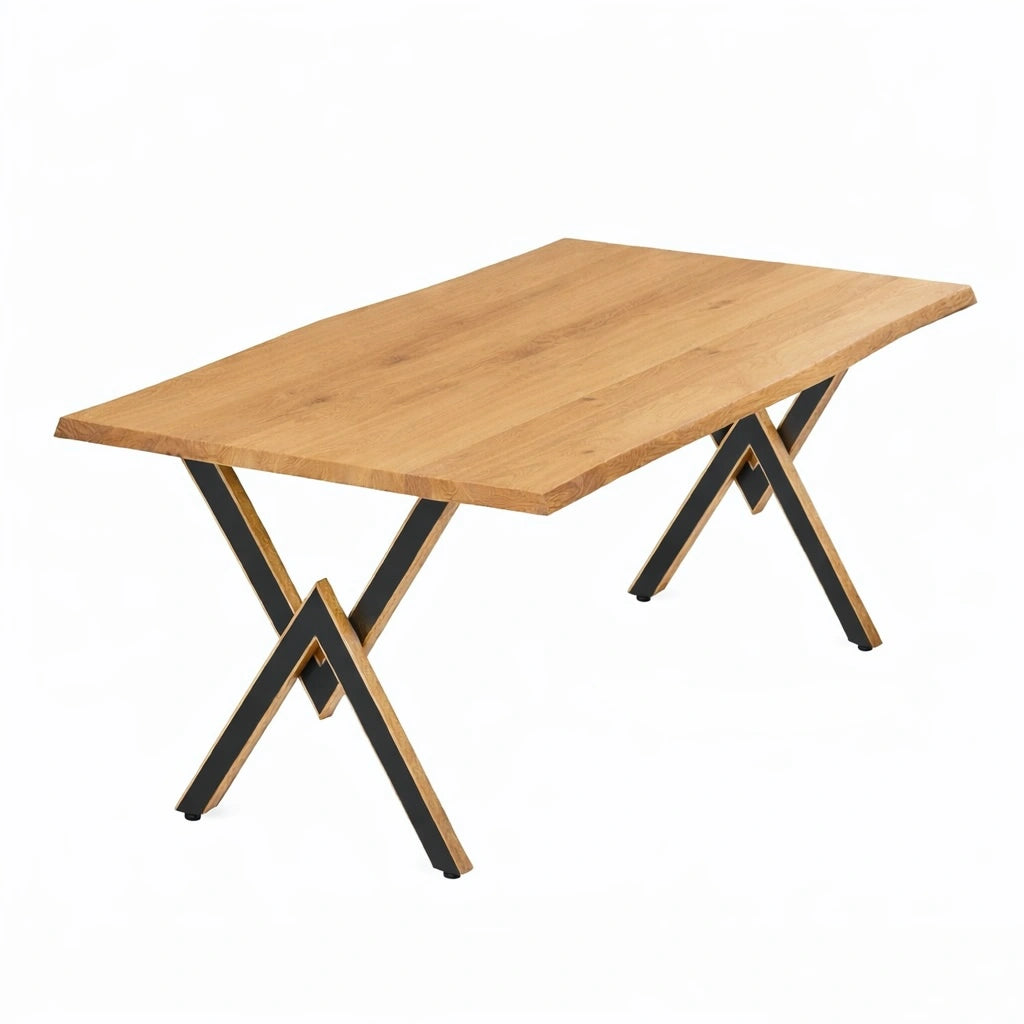 Masa din stejar model rustic - 6 persoane -160x80x4