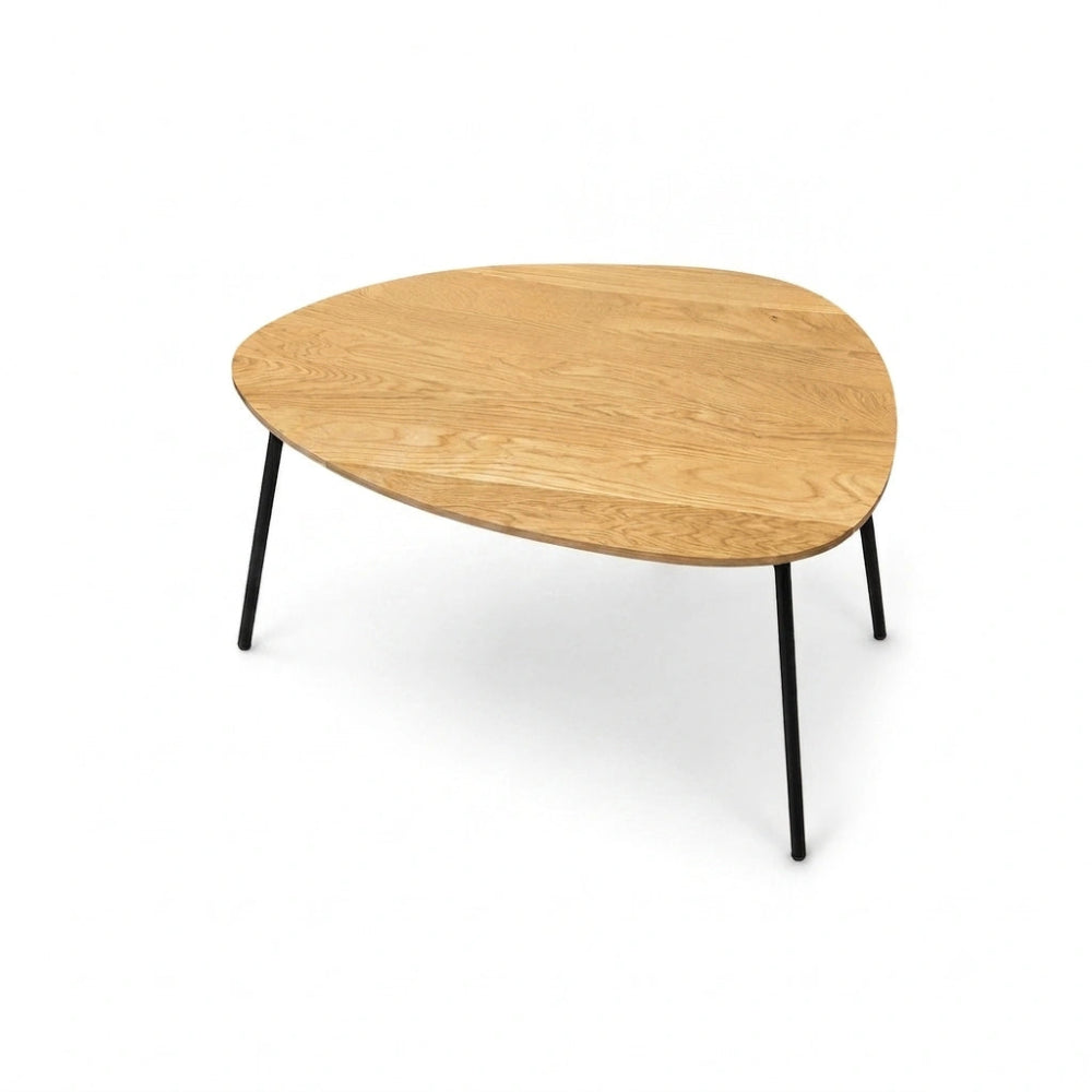 Masuta ovala de cafea din stejar masiv – 59,5x80x2,6 cm