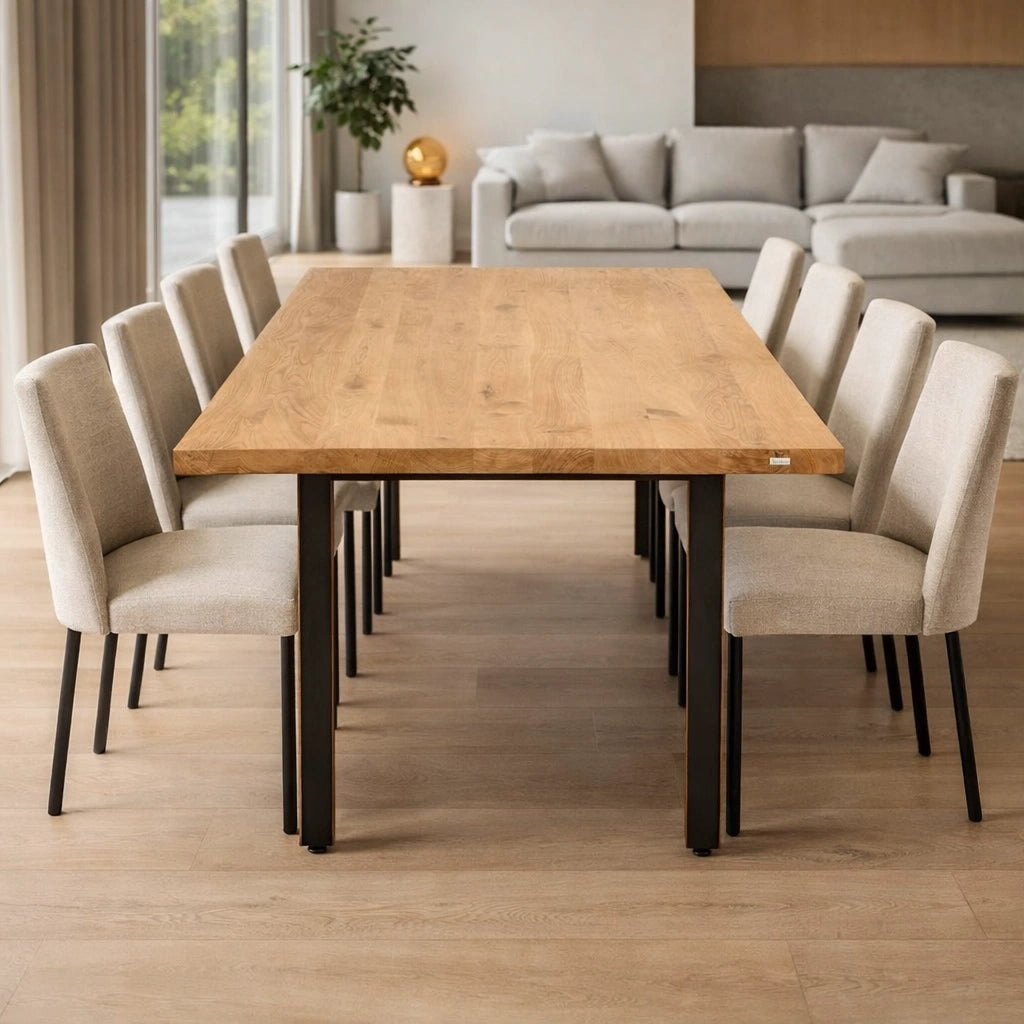 Stół z litego dębu klasyczny 200×100 cm – Stół do jadalni dla 8 osób | Reelken