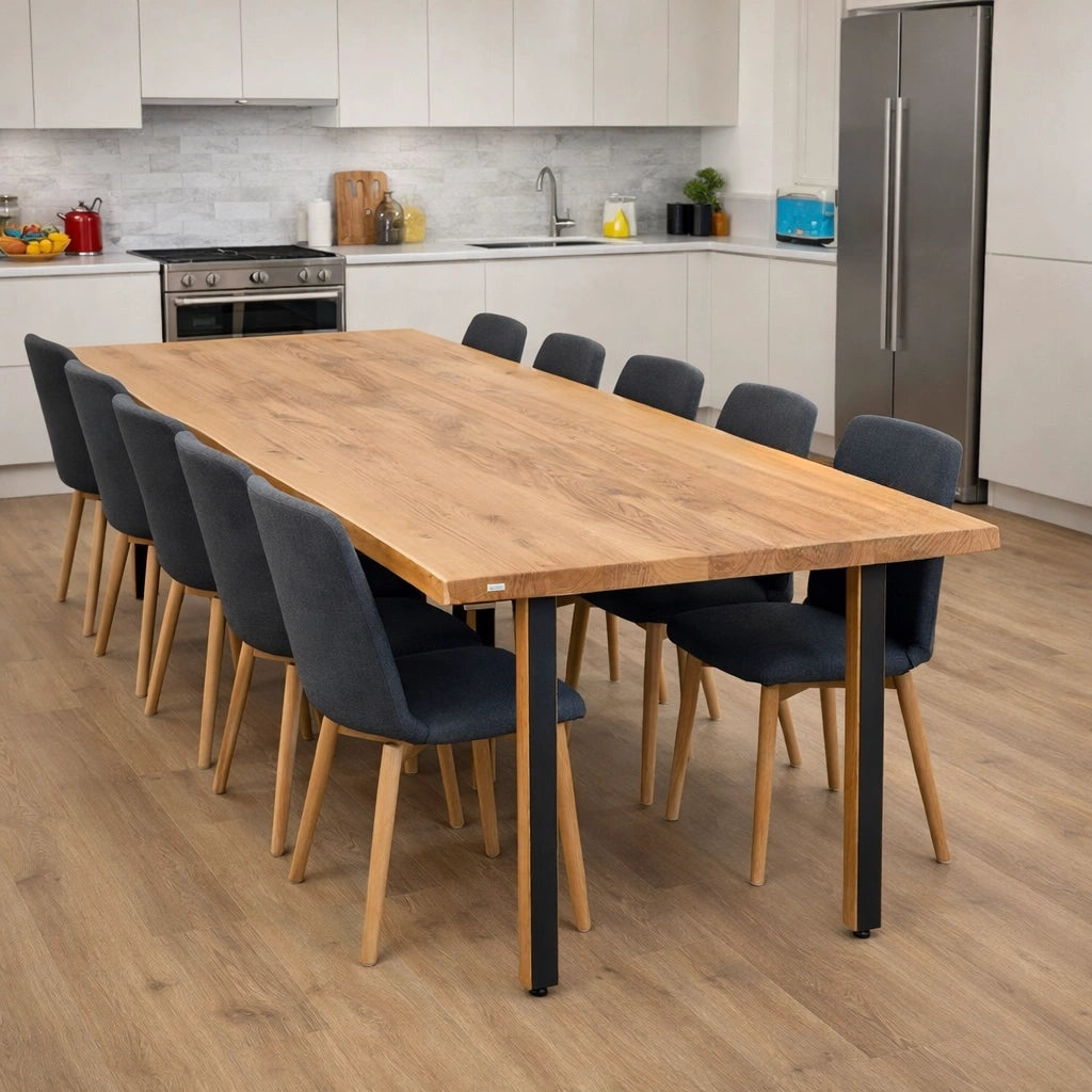 Stół drewniany z litego dębu 220×100 cm – Stół do jadalni dla 10 osób | Reelken