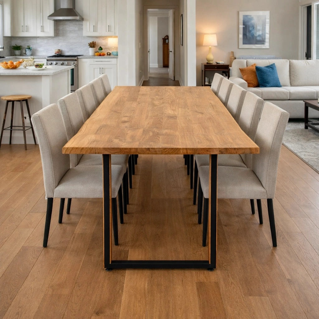 Stół drewniany z litego dębu 240×100 cm – Stół do jadalni dla 10 osób | Reelken