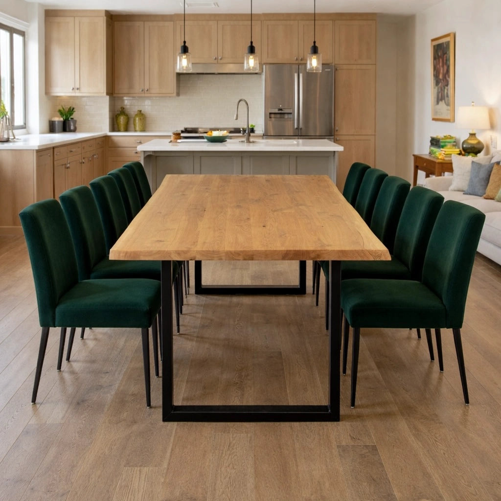 Stół drewniany z litego dębu 240×100 cm – Stół do jadalni dla 10 osób | Reelken