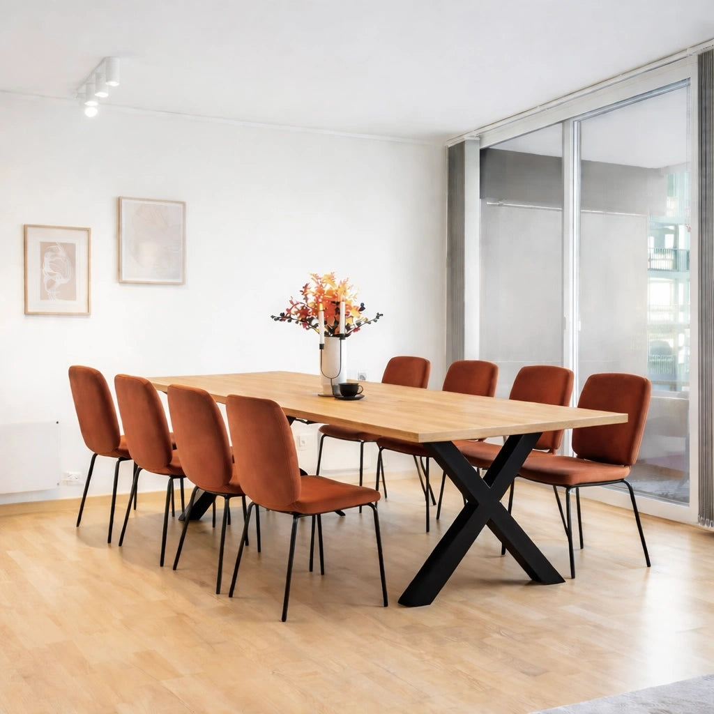 Stół z litego dębu klasyczny 200×100 cm – Stół do jadalni dla 8 osób | Reelken