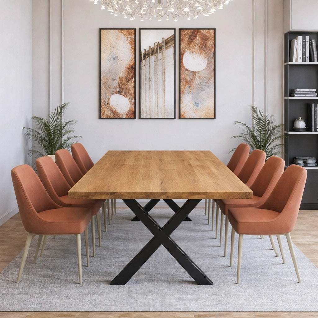 Stół z litego dębu klasyczny 200×100 cm – Stół do jadalni dla 8 osób | Reelken