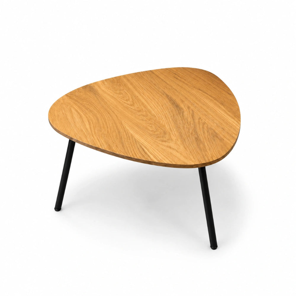 Masuta ovala de cafea din stejar masiv – 48x50x2,6 cm