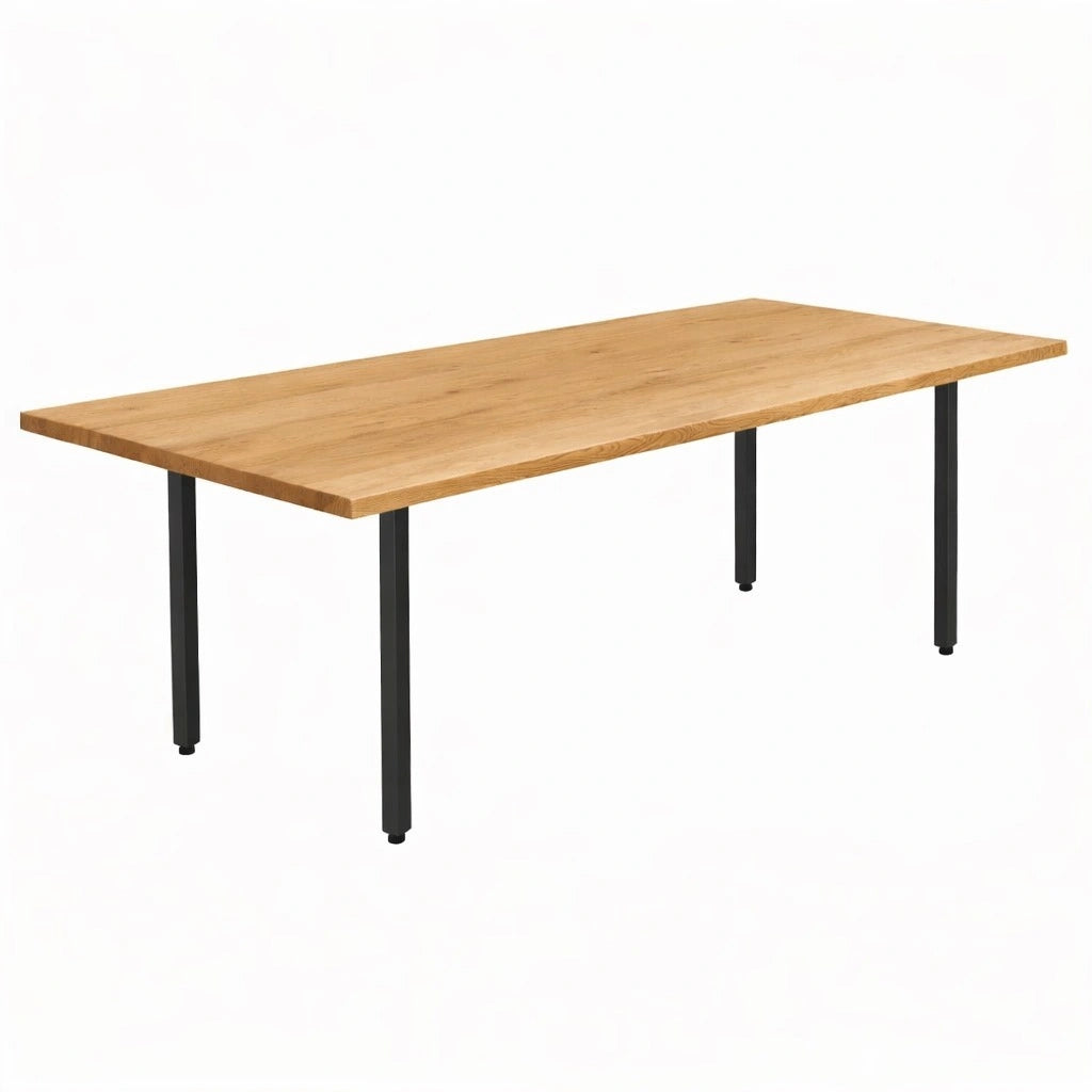 Stół drewniany z litego dębu 240×100 cm – Klasyczny stół do jadalni dla 10 osób | Reelken