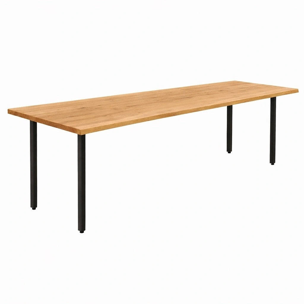 Stół drewniany z litego dębu 280×100 cm – Rustykalny stół do jadalni dla 14 osób | Reelken