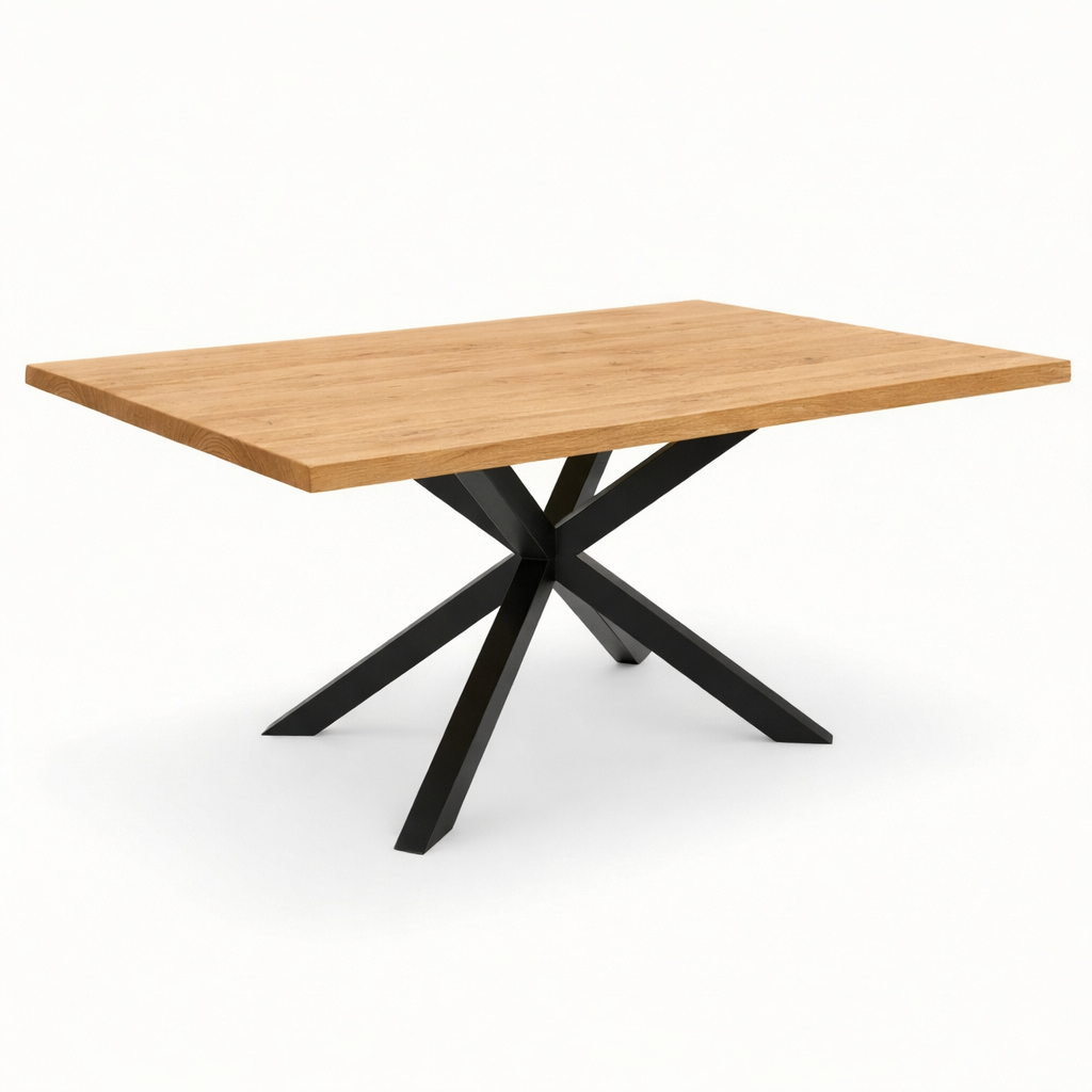 Stół drewniany z litego dębu 180×85 cm – Klasyczny stół do jadalni dla 6 osób | Reelken