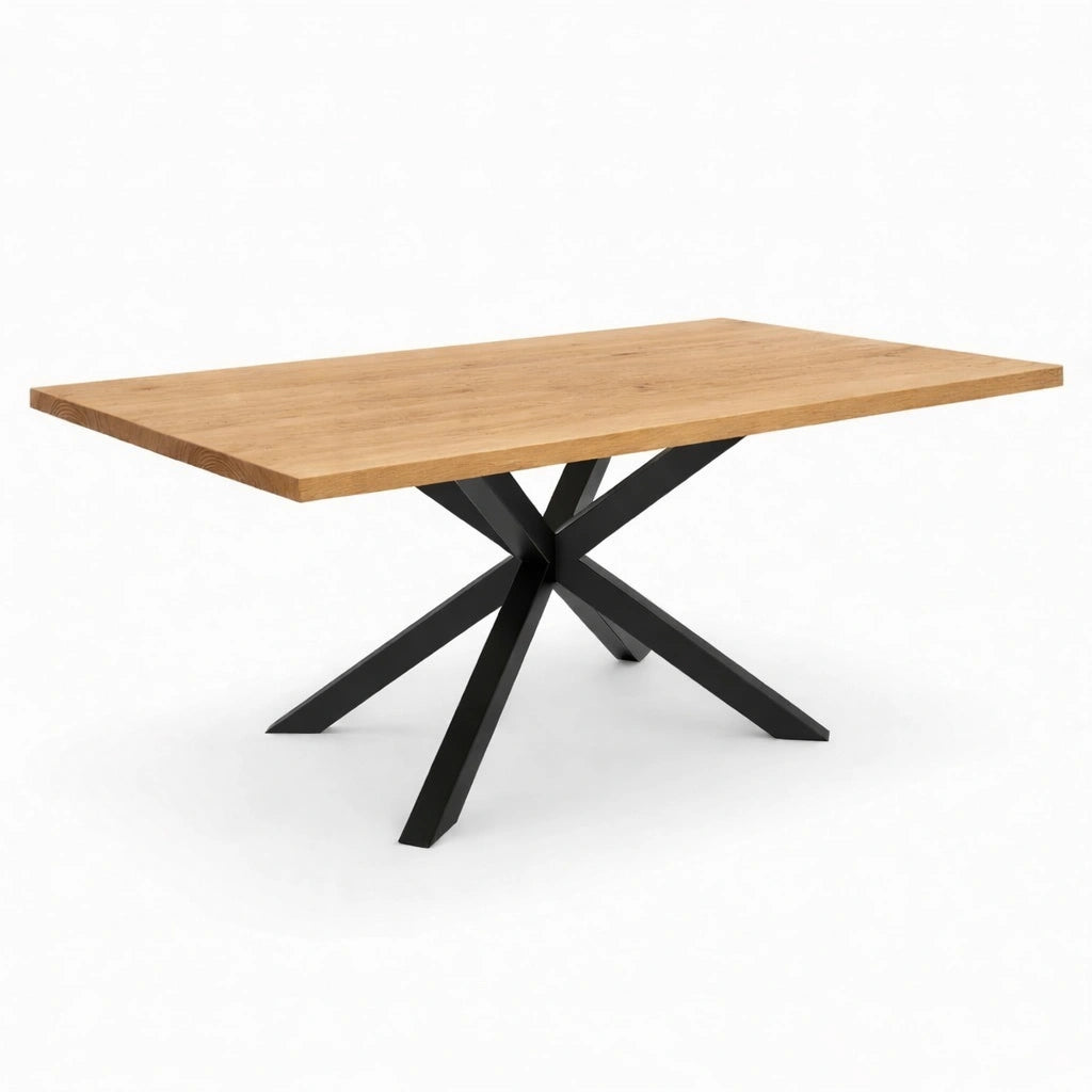 Stół drewniany z litego dębu 240×100 cm – Klasyczny stół do jadalni dla 10 osób | Reelken