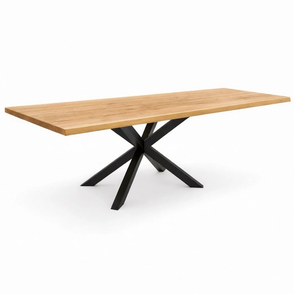 Stół drewniany z litego dębu 260×100 cm – Rustykalny stół do jadalni dla 12 osób | Reelken