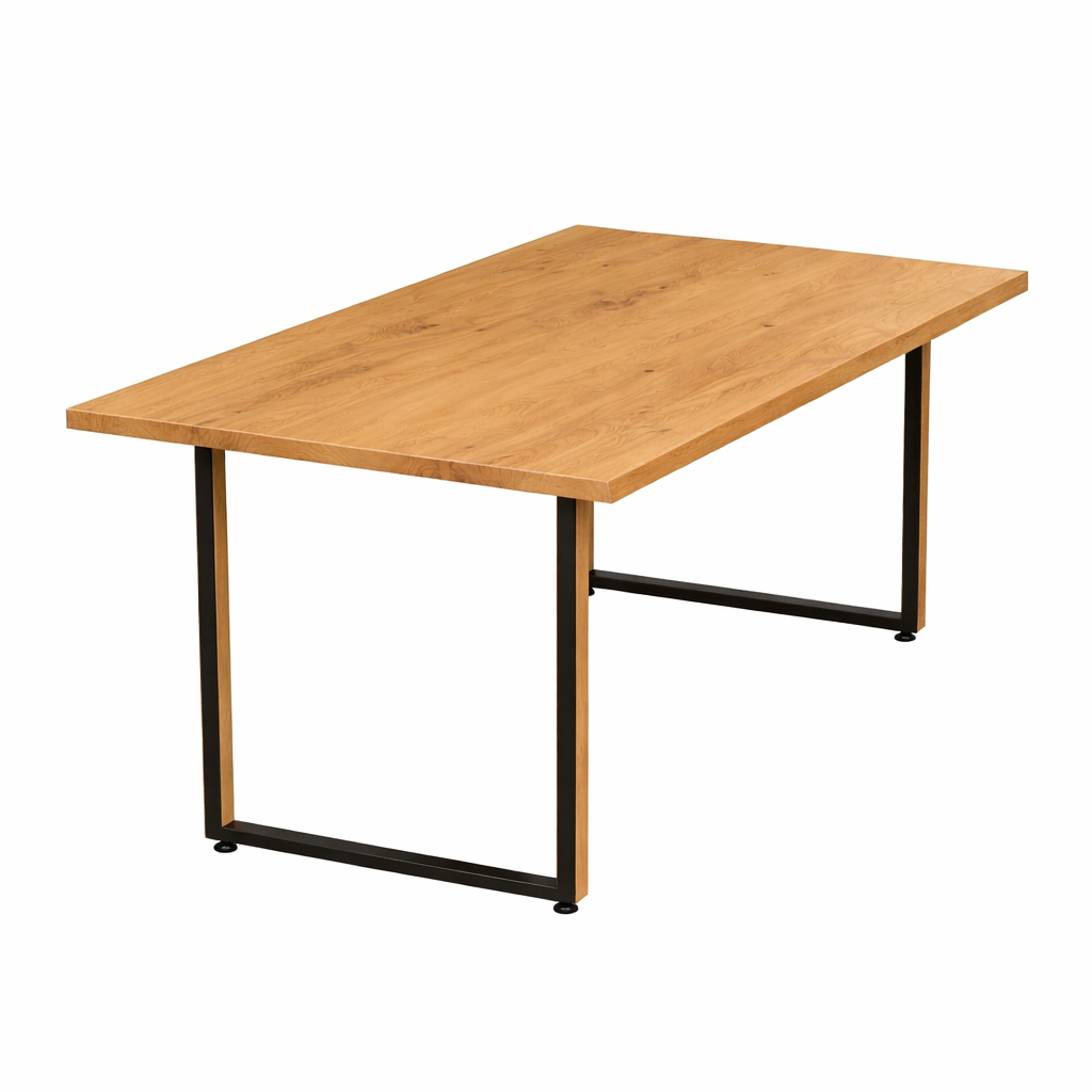 Stół drewniany z litego dębu 160×80 cm – Klasyczny stół do jadalni dla 6 osób | Reelken