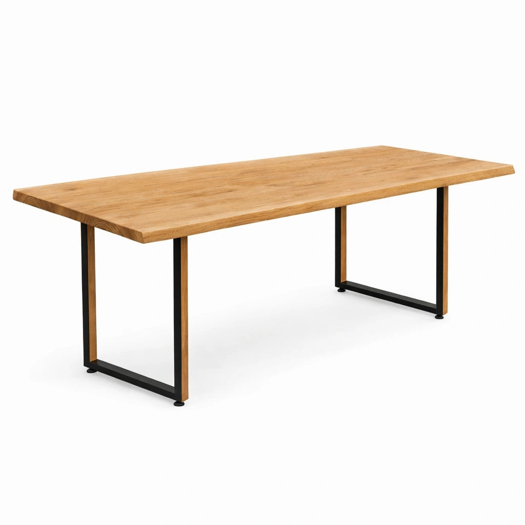 Stół drewniany z litego dębu 220×100 cm – Stół do jadalni dla 10 osób | Reelken