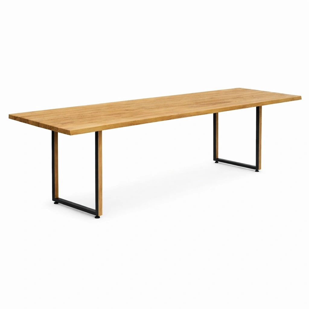 Stół drewniany z litego dębu 260×100 cm – Rustykalny stół do jadalni dla 12 osób | Reelken