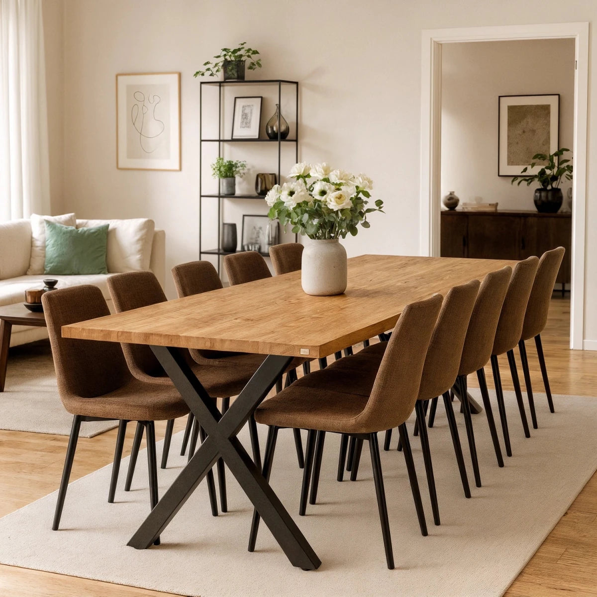 Blat de masa din stejar model clasic - 10 persoane -240x100x4cm - Reelken