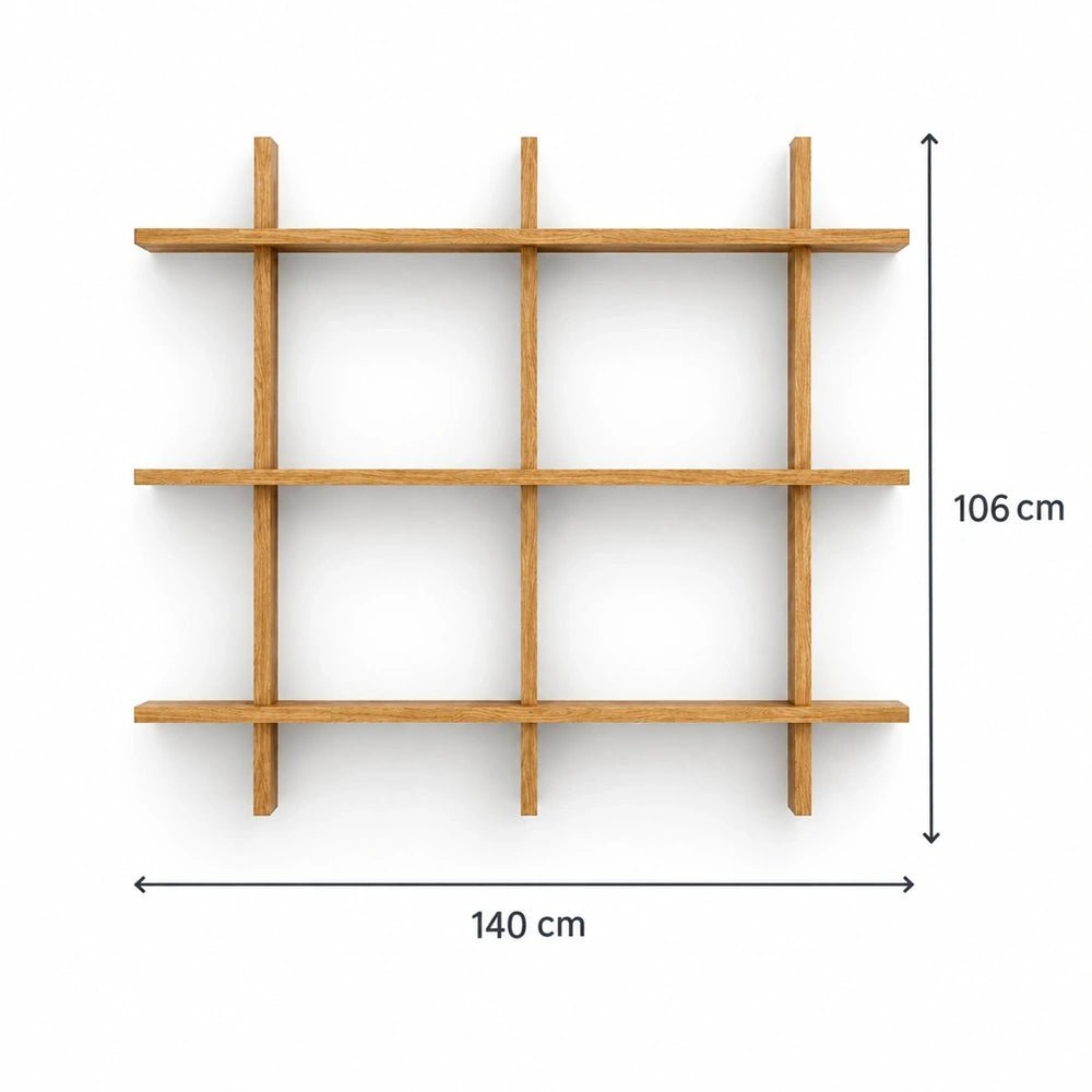 Etajera Matrix din lemn de stejar masiv - 140x106x2 cm - Reelken