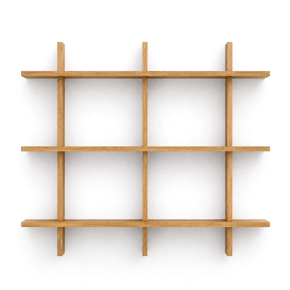 Etajera Matrix din lemn de stejar masiv - 140x106x2 cm - Reelken