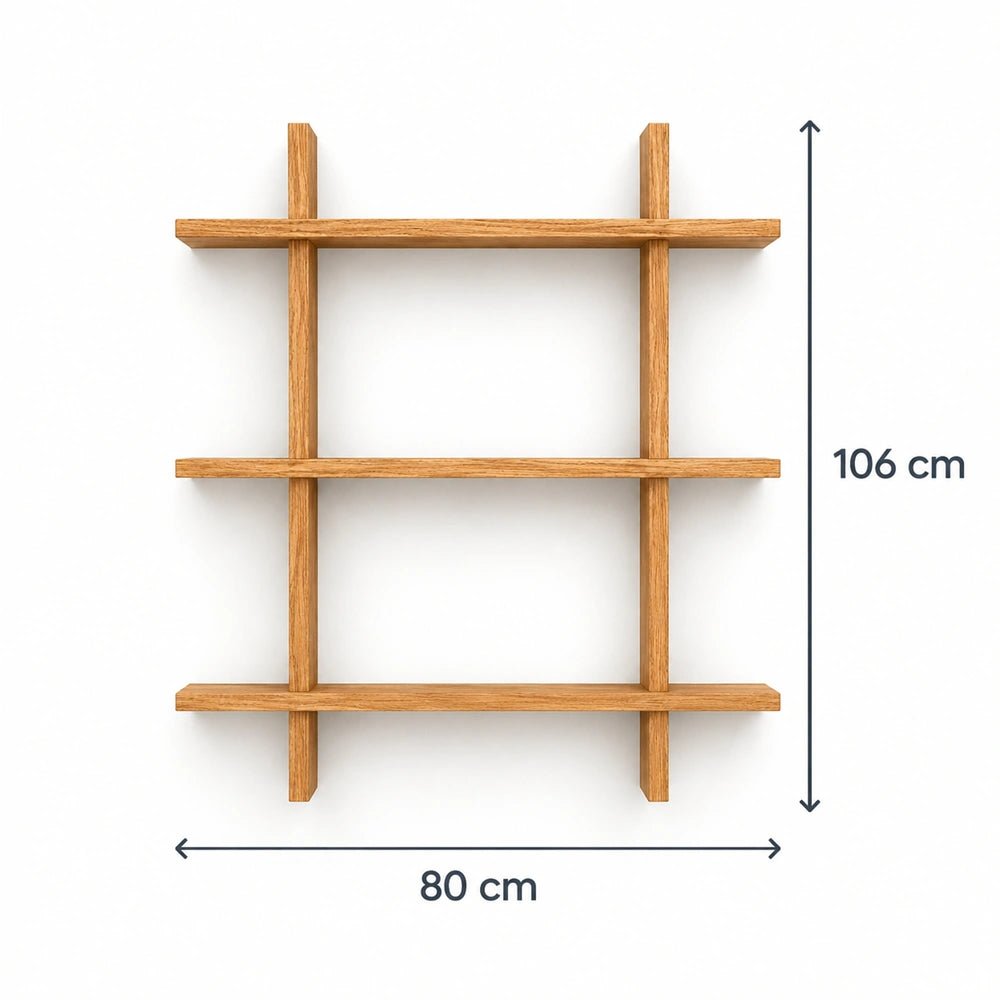 Etajera matrix din lemn de stejar masiv - 80x106x2 cm - Reelken