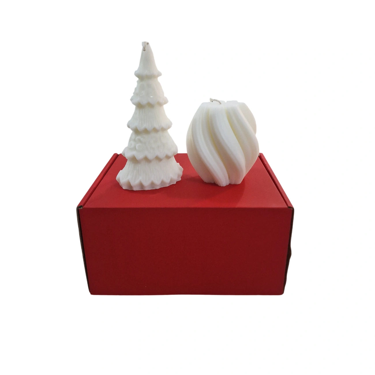 Set Premium Lumânări Crăciun Handmade – Brad Magic & Spirală Elegantă, Ceară Naturală, Ambalaj Cadou