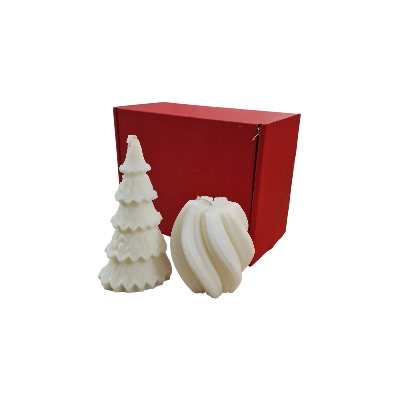 Set Premium Lumânări Crăciun Handmade – Brad Magic & Spirală Elegantă, Ceară Naturală, Ambalaj Cadou