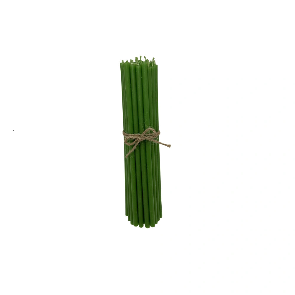 Lumanari decorative din ceara naturala verde Nr. 100 – set 50 bucati