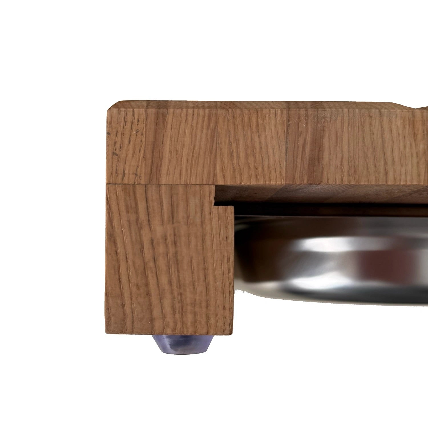 Tocator din lemn de stejar cu tava gastro din inox