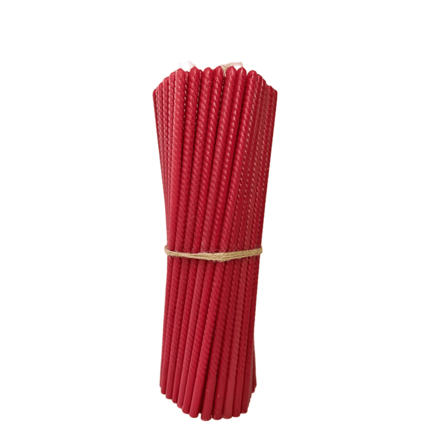 Lumanari Ceara Naturala, Rosu, 30 cm – Set 102 Buc - Reelken