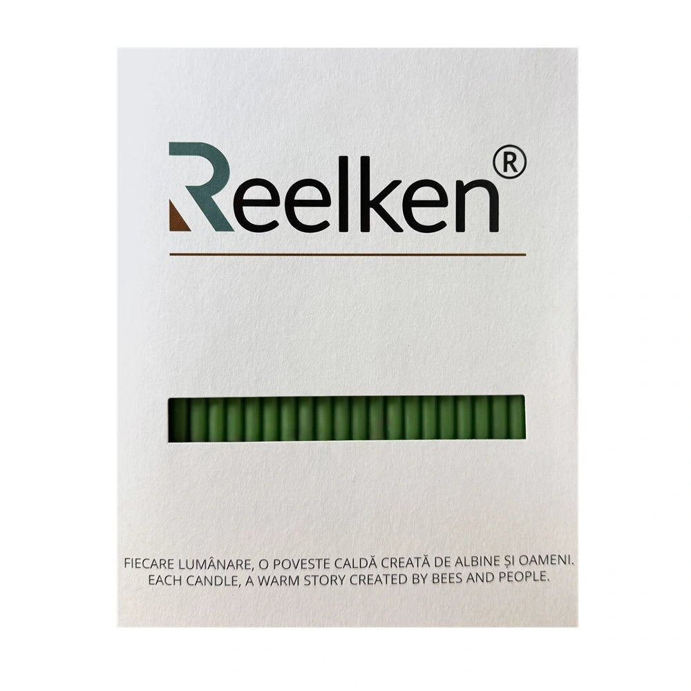 Lumanari decorative din ceara naturala culoare verde Nr. 80 – set 50 bucati - Reelken