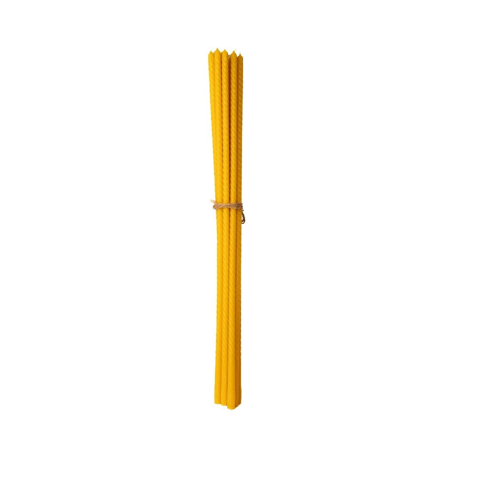 Lumanari mari rasucite din ceara naturala de albine pentru noaptea de inviere 80 cm - set 10 buc - Reelken
